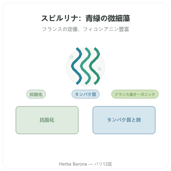 Dynveo フランス産 有機スピルリナ 90粒 フランス presentation Paris Herba Barona