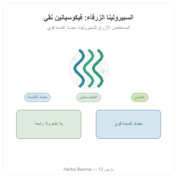 سبيرولينا زرقاء بودرة عضوية 50 غ من Bioptimal عرض المنتج Paris Herba Barona