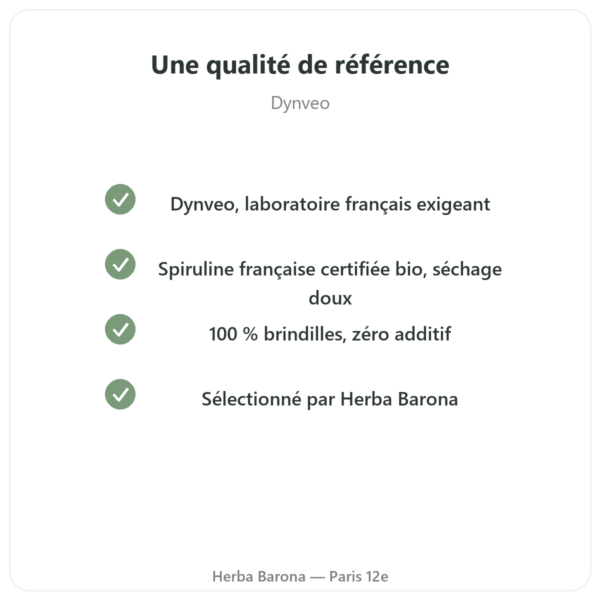 Spiruline Française BIO Dynveo Brindilles 250g qualité Paris Herba Barona