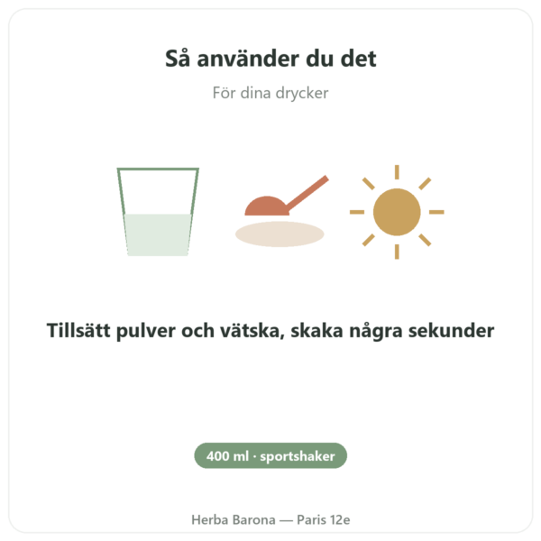 Sportshaker 400 ml Novoma användning och dosering Paris Herba Barona