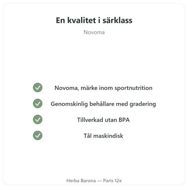 Sportshaker 400 ml Novoma kvalitet Paris Herba Barona