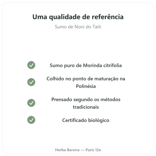 Sumo de Noni do Taiti Biológico – 1 Litro qualidade Paris Herba Barona
