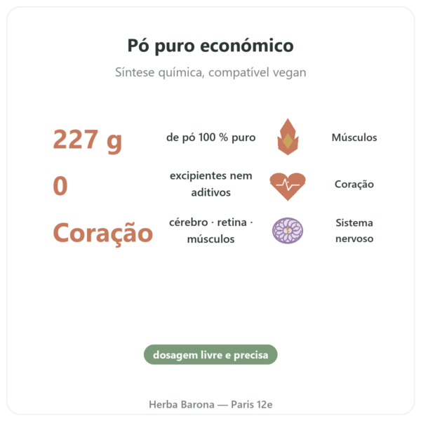 Taurina Pura em Pó – NOW Foods – 227 g benefícios e dados principais Paris Herba Barona