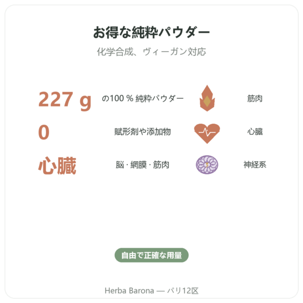 Taurine Pure Powder タウリン パウダー – NOW Foods – 227 g benefits and key facts Paris Herba Barona