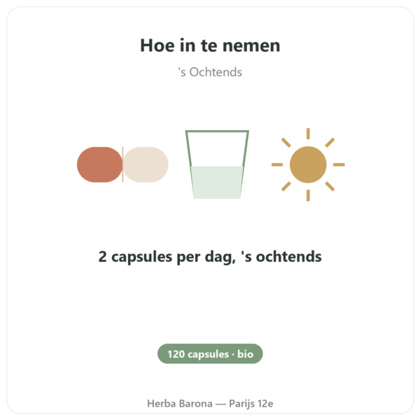 Biologische Tribulus Dynveo VemoHerb TS gebruiksaanwijzing en dosering Paris Herba Barona