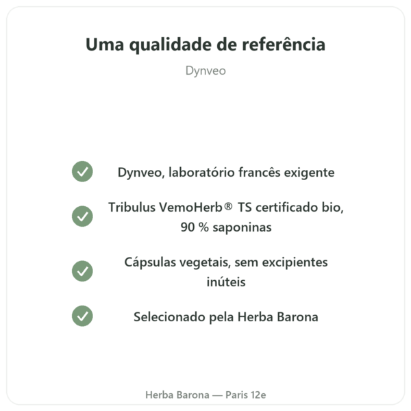 Tribulus terrestris Dynveo bio 300 cápsulas qualidade Paris Herba Barona