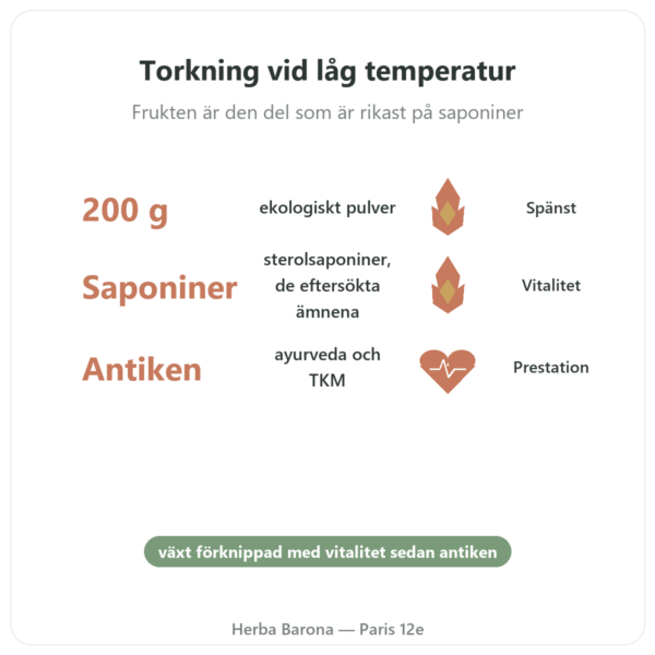 Tribulus Terrestris Ekologiskt Pulver 200g – Premium – Vegetopie fördelar och nyckelfakta Paris Herba Barona