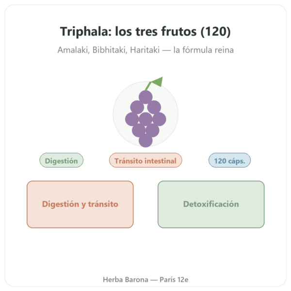 Triphala – Ayur-vana – 120 Cápsulas presentación Paris Herba Barona