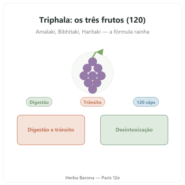 Triphala – Ayur-vana – 120 cápsulas apresentação Paris Herba Barona