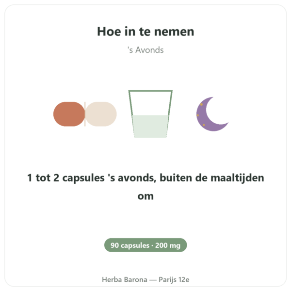 Tryptofaan 200 mg – Be-Life – 90 capsules gebruiksaanwijzing en dosering Paris Herba Barona