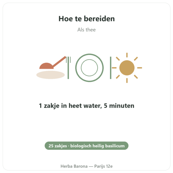 Tulsi Bio Kruidenthee 25 zakjes – Ayur-vana gebruiksaanwijzing en dosering Paris Herba Barona