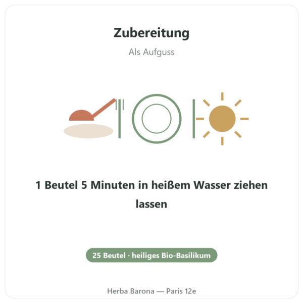 Tulsi Bio Tee – 25 Beutel – Ayur-vana Anwendung und Dosierung Paris Herba Barona