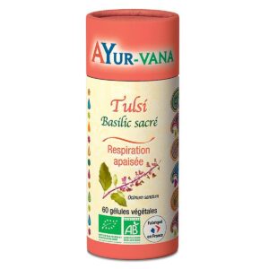 Tulsi Extrait Bio (basilic sacré) 60 gélules Ayur-vana Paris Herba Barona