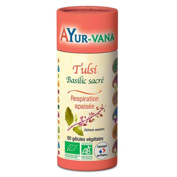 Tulsi Extrait Bio (basilic sacré) 60 gélules Ayur-vana Paris Herba Barona