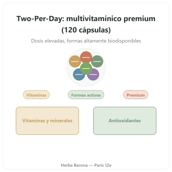 Two-Per-Day Multivitaminas – Life Extension – 120 Cápsulas presentación Paris Herba Barona