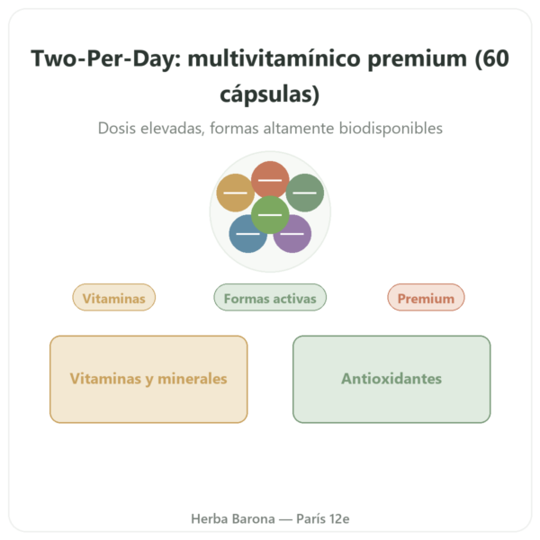 Two-Per-Day Multivitaminas – Life Extension – 60 Cápsulas presentación Paris Herba Barona