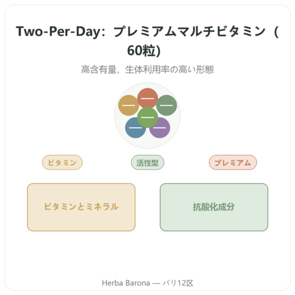 Two-Per-Day マルチビタミン – Life Extension – 60カプセル presentation Paris Herba Barona