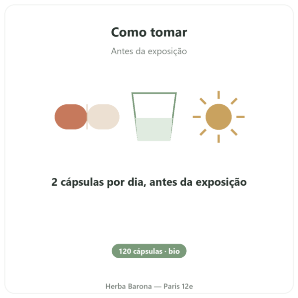 Urucum Bio – Dynveo – 120 cápsulas – 600 mg modo de uso e dosagem Paris Herba Barona