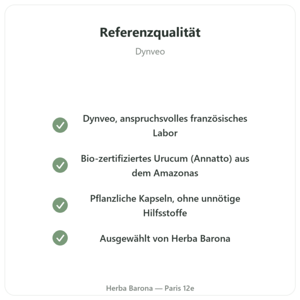 Urucum Bio – Dynveo – 120 Kapseln – 600 mg Qualität Paris Herba Barona