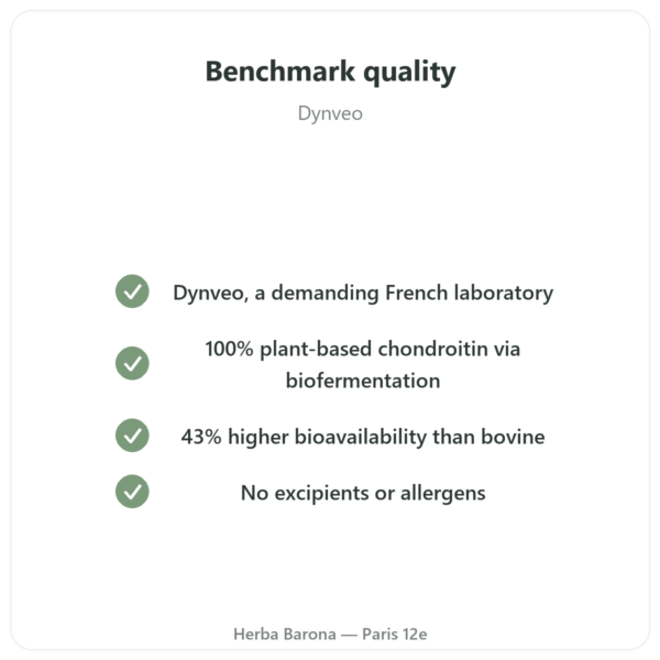 Vegan Chondroitin Sulfate 600mg - 60 capsules - Dynveo quality Paris Herba Barona