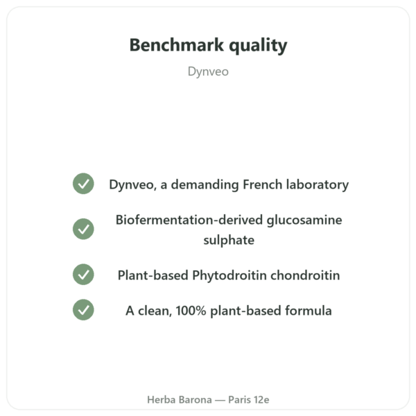 Vegan Glucosamine-Chondroitin - 180 capsules - Dynveo quality Paris Herba Barona