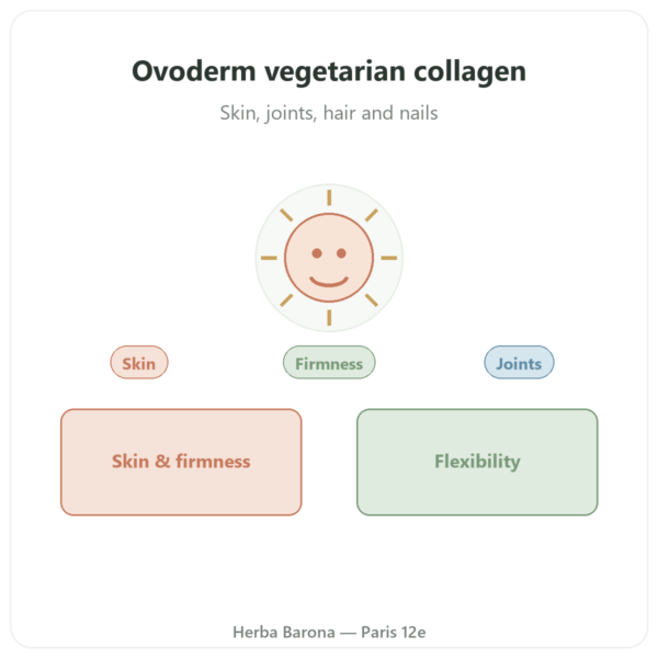 Vegetarian Collagen – Dynveo – 60 Capsules – Collagen, Elastin, Hyaluronic Acid presentation Paris Herba Barona