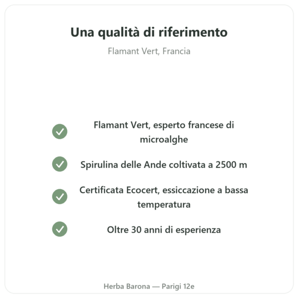 Vegifer Flamant Vert 180 compresse spirulina e ferro qualità Paris Herba Barona