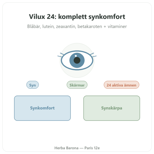 Vilux 24 – Be-Life – 30 kapslar – Synkomfort presentation Paris Herba Barona