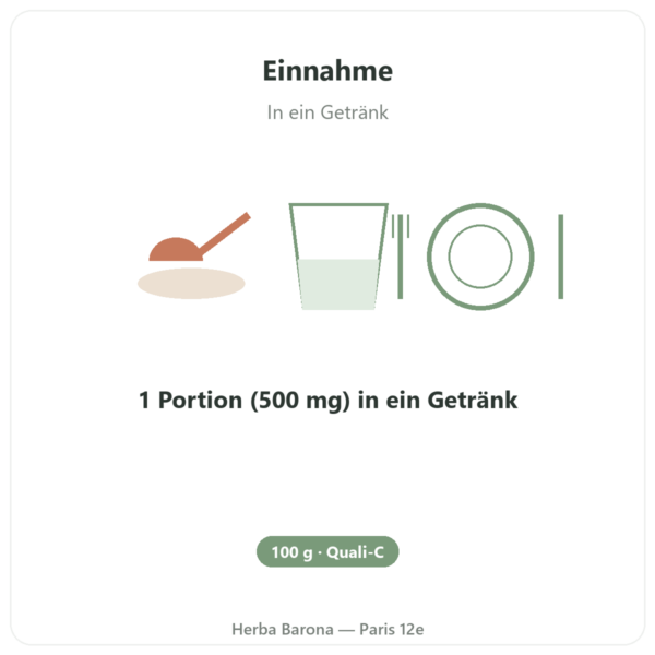 Vitamin C pur Quali®-C Pulver 100 g – Dynveo Anwendung und Dosierung Paris Herba Barona