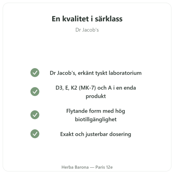 Vitamin DEKA – Dr Jacob's – Droppar kvalitet Paris Herba Barona