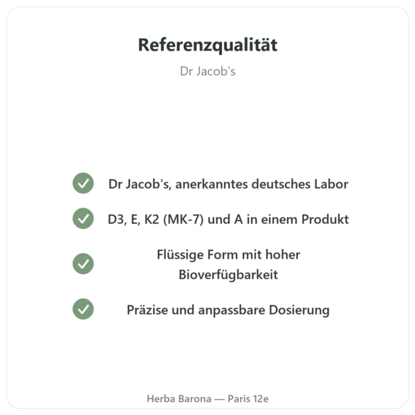 Vitamin DEKA – Dr. Jacob's – Tropfen Qualität Paris Herba Barona