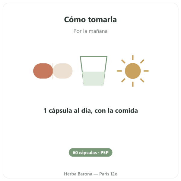Vitamina B6 – Piridoxal 5-fosfato (P5P) – Dynveo – 60 cápsulas modo de empleo y dosis Paris Herba Barona