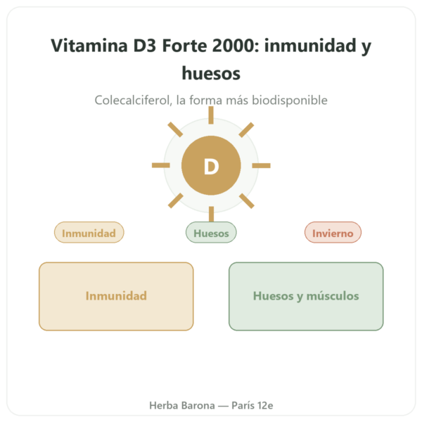 Vitamina D3 FORTE – 2000 UI – Dr. Jacob's presentación Paris Herba Barona