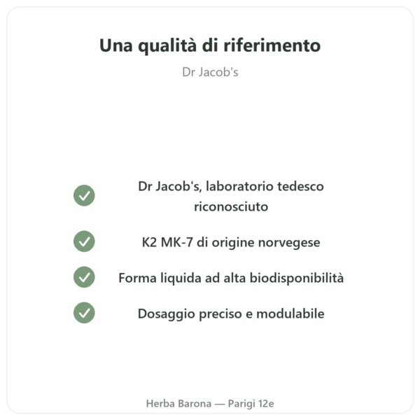 Vitamina K2 MK-7 Gocce – Dr Jacob's – 20 µg/goccia qualità Paris Herba Barona