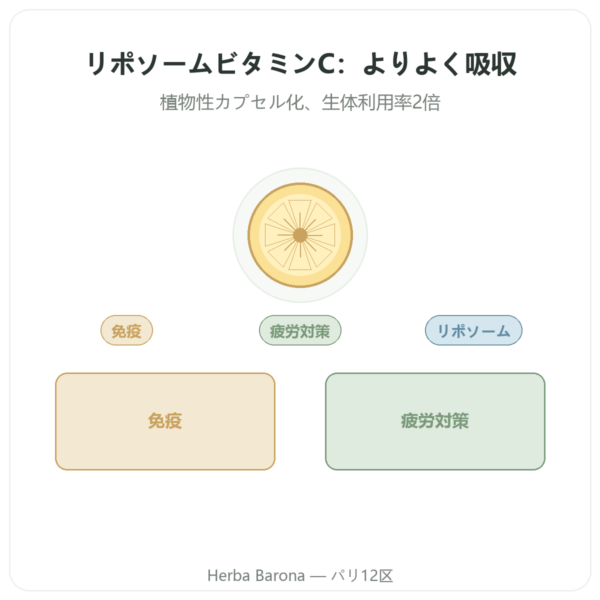 リポソーマル ビタミンC – 60カプセル – Dynveo presentation Paris Herba Barona