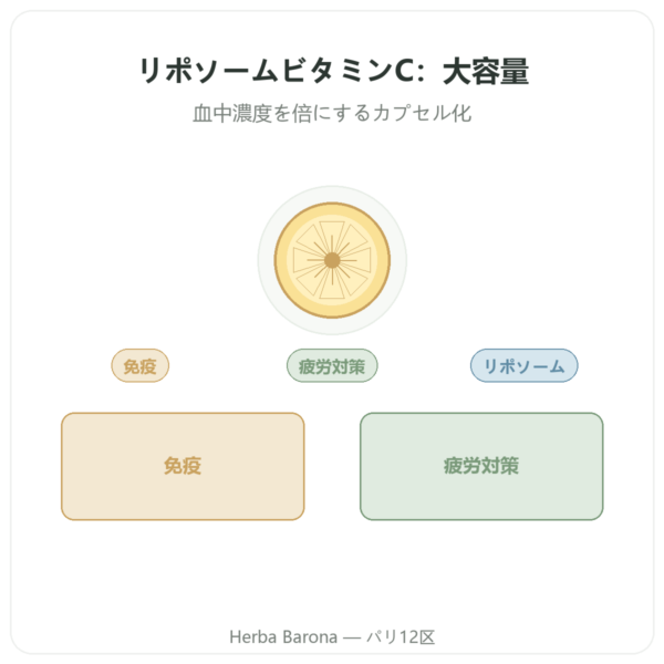 リポソーマル ビタミンC Dynveo 300カプセル presentation Paris Herba Barona