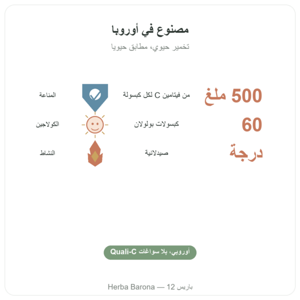 فيتامين C Quali®-C - Dynveo – 500mg – 60 كبسولة الفوائد والمعطيات الرئيسية Paris Herba Barona