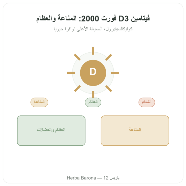 فيتامين D3 فورت – 2000 وحدة دولية – Dr. Jacob's عرض المنتج Paris Herba Barona