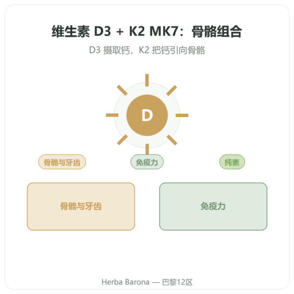 维生素 D3 K2 MK7 Dynveo 2000 IU 60 粒 产品展示 Paris Herba Barona