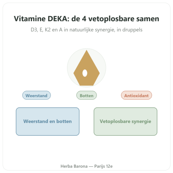 Vitamine DEKA – Dr Jacob's – Druppels presentatie Paris Herba Barona