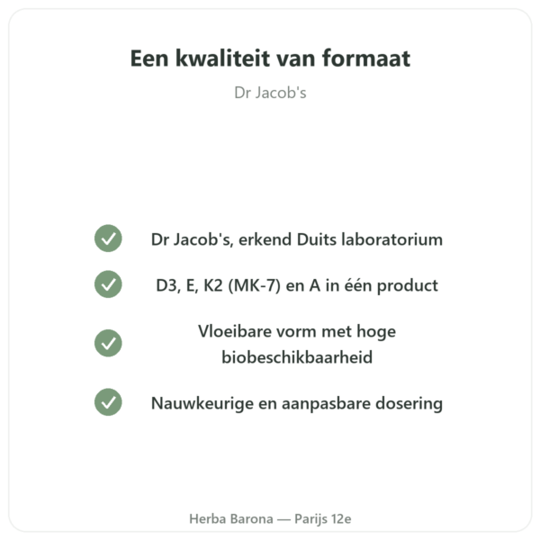 Vitamine DEKA – Dr Jacob's – Druppels kwaliteit Paris Herba Barona