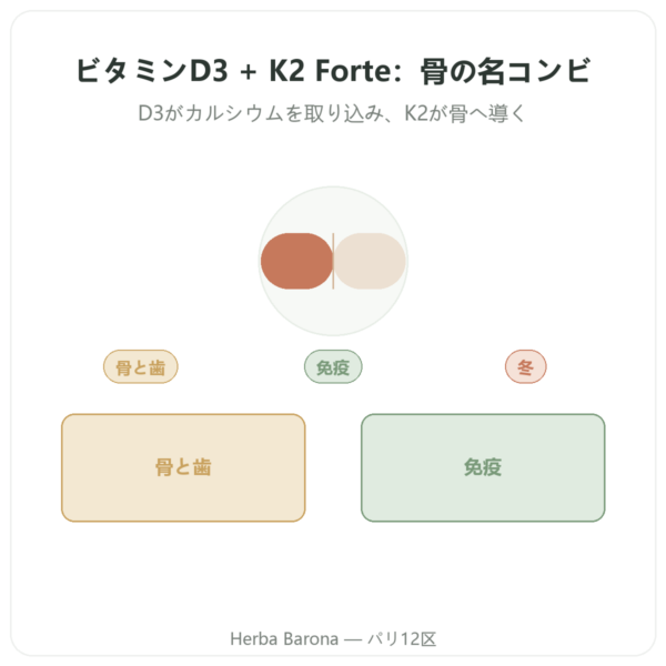ビタミンD3 K2 FORTE – 2000 UI – DR. JACOB'S presentation Paris Herba Barona
