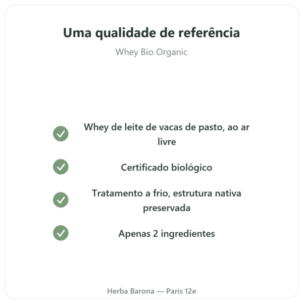 Whey Proteína Bio ORGANIC 1000g - Proteína bio qualidade Paris Herba Barona