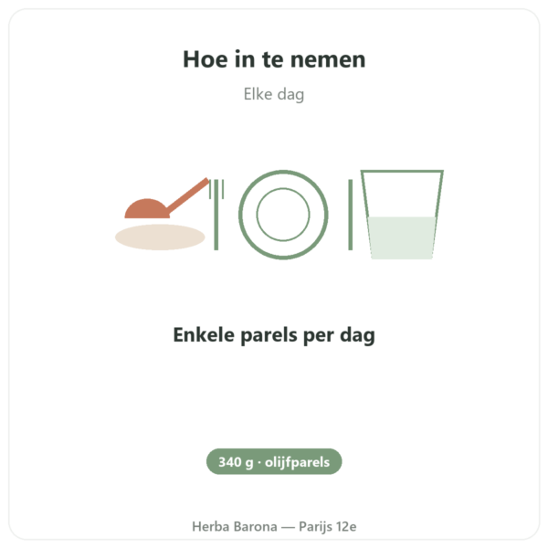 Woestijnolijfparels NaturaMedicatrix 340g gebruiksaanwijzing en dosering Paris Herba Barona