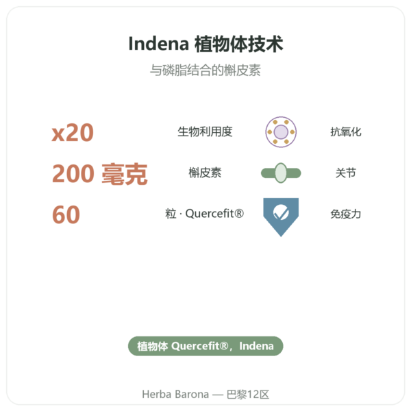 优化槲皮素 Quercefit Dynveo 60 粒胶囊 功效与数据 Paris Herba Barona