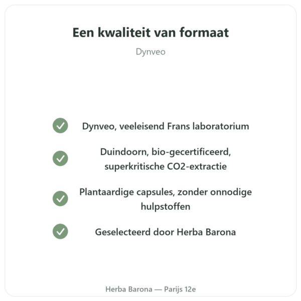 Zeeduindoornolie Omega-7 – 60 capsules – Dynveo kwaliteit Paris Herba Barona