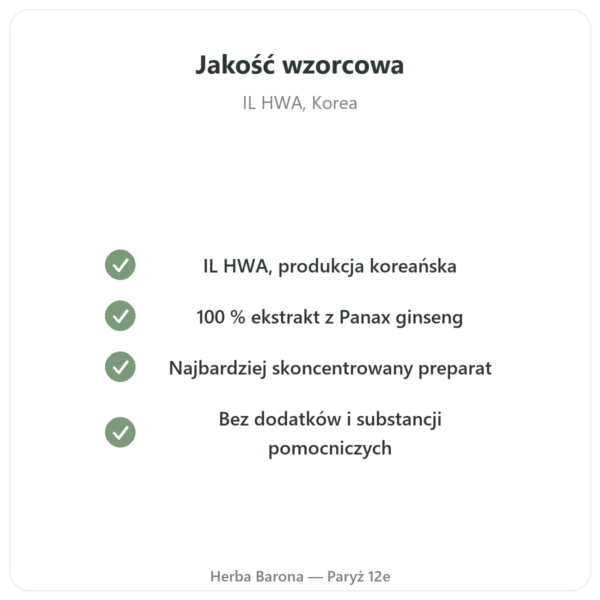 Żeń-szeń koreański w paście, czysty ekstrakt Il HWA – słoik 30 g jakość Paris Herba Barona