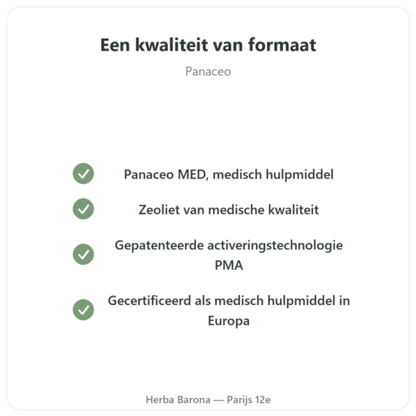 Zeoliet Panaceo MED Darm-Repair 200 Capsules kwaliteit Paris Herba Barona