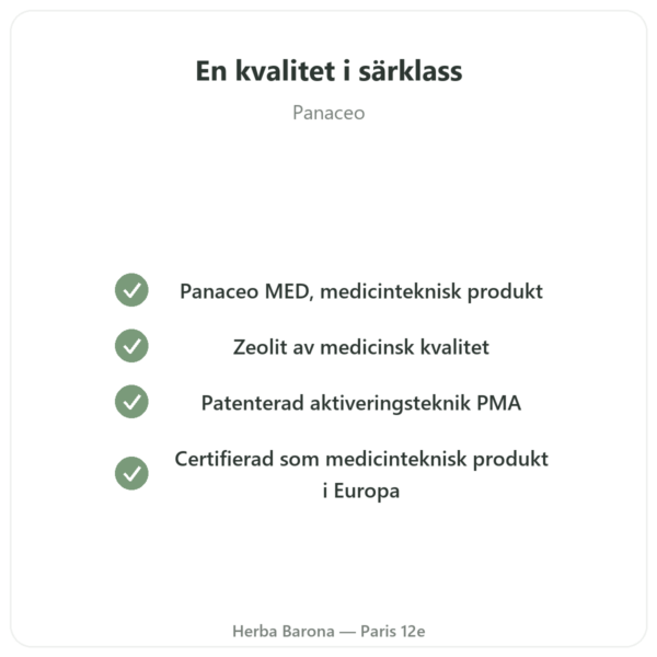 Zeolit Panaceo MED Darm-Repair 200 kapslar kvalitet Paris Herba Barona
