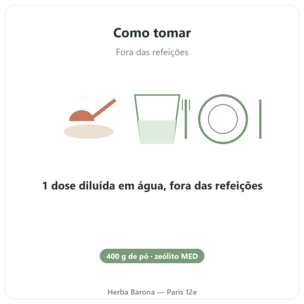 Zeólito Panacéo MED Darm-Repair Pó — 400 g modo de uso e dosagem Paris Herba Barona